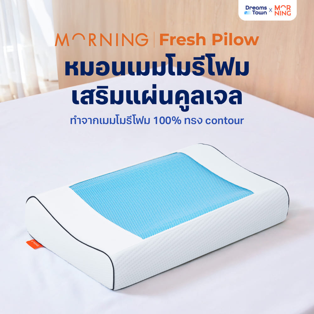 หมอนสุขภาพ MEMORY FOAM & GEL MORNING SLEEP FRESH PILLOW
